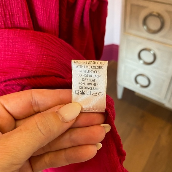 Max Studio Red Pink Blouse Top Short Sleeve 3X New NWT - Picture 9 of 12